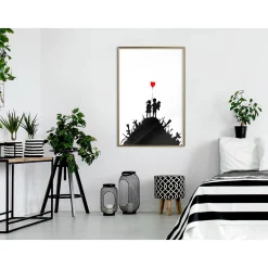 Hot Paris Prix Affiche Murale Encadrée "Banksy Kids on Guns" 40 x 60 cm Or