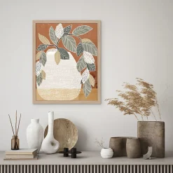Dada Art Affiche plante vert sur fond terracotta l.40 x l.50 cm* Affiche