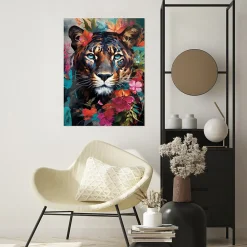 Sale Dada Art Affiche tigre multicouleurs l.60 x l.80 cm