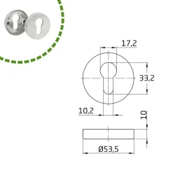 Amig - Rosace de clé 3 - 53 mm - Acier inoxydable AISI 304 - Mat* Rosace De Porte