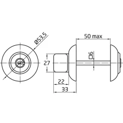 Hot Amig - Rosace de condamnation 50R-KD - 54 mm - Chromé mat
