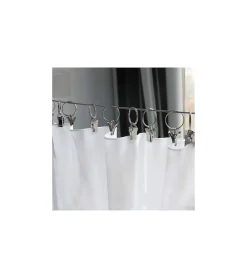 Secodir Anneaux de Rideau Pince et Crochet - Lot de 10 - Métal - Tringle diamètre 22 mm Max* Barre De Rideau Pour Vitrage