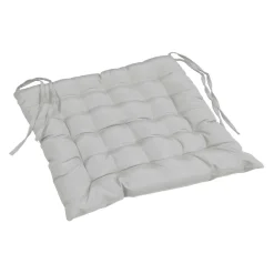 Best Douceur D'Intérieur Assise matelassée 40 x 40 cm Polyester Uni Essentiel Gris