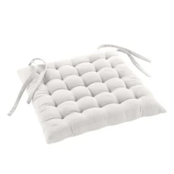 Clearance Douceur D'Intérieur Assise matelassée en coton et polyester recyclé (38x38 cm - Blanc)