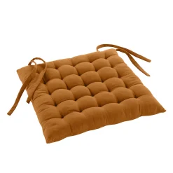 Douceur D'Intérieur Assise matelassée en coton et polyester recyclé (38x38 cm - Marron Clair)