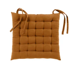 Douceur D'Intérieur Assise matelassée en coton et polyester recyclé (38x38 cm - Marron Clair)