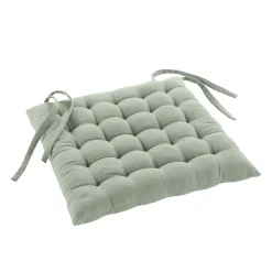 Douceur D'Intérieur Assise matelassée en coton et polyester recyclé (38x38 cm - Sauge)* Galette De Chaise