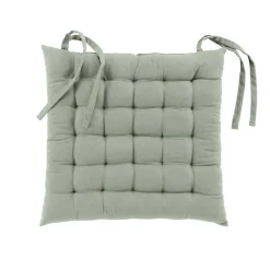Douceur D'Intérieur Assise matelassée en coton et polyester recyclé (38x38 cm - Sauge)* Galette De Chaise