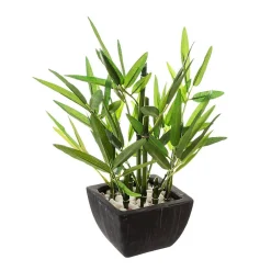 Atmosphera Créateur D'Intérieur Bambou artificiel - pot en céramique - H26 cm - Atmosphera* Plante Artificielle
