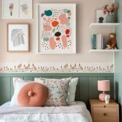 Muralo Bande Décorative auto-adhésif Château Aquarelle Pour Chambre Enfants 10cm x 300cm* Frise Murale