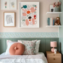 Best Muralo Bande Décorative auto-adhésif ARC-EN-CIEL Marguerites Pour Chambre Enfants 10cm x 300cm