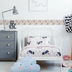 Outlet Muralo Bande Décorative auto-adhésif Pour Chambre Enfants FLEURS Chevreuil 10cm x 300cm