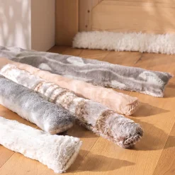 Discount Douceur D'Intérieur Bas de porte en imitation fourrure (80x10 cm - Sable)
