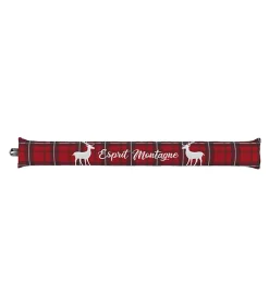 Douceur D'Intérieur Bas de porte HEIDI 80 x 10 cm - Coton imprimé & chambray uni - 80x10cm - Rouge* Boudin De Porte