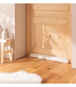 Douceur D'Intérieur Bas de porte MOUTON 80 x 10 cm - Imitation fourrure - 80x10cm - Blanc* Boudin De Porte