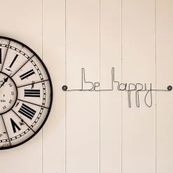 Bijoux De Mur Be happy - Sculpture fil de fer 40-50 cm -* Objet Décoratif Mural