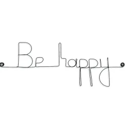 Bijoux De Mur Be happy - Sculpture fil de fer 40-50 cm -* Objet Décoratif Mural