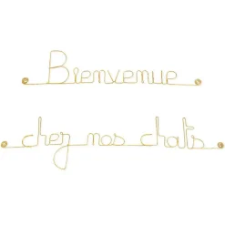 Bijoux De Mur Bienvenue chez nos chats - Sculpture fil de fer 50-60 cm -
