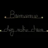Bijoux De Mur Bienvenue chez notre chien - Sculpture fil de fer 50-60 cm -* Objet Décoratif Mural