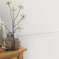 GoodHome Bordure adhésive vinyle expansé Scabra argent* Frise Murale