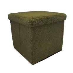 Box & Beyond Boîte de rangement carrée avec couvercle vert* Pouf Et Poire