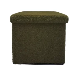 Box & Beyond Boîte de rangement carrée avec couvercle vert* Pouf Et Poire