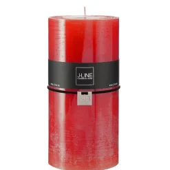 Outlet J-Line Bougie cylindrique 140H rouge 10x10x20 cm