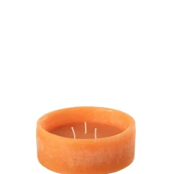 Clearance J-Line Bougie flottante cylindrique 15h orange 15x15x6 cm