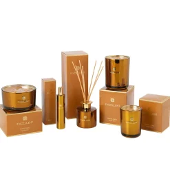 Best J-Line Bougie parfumée 80H en verre ocre 11x11x15 cm