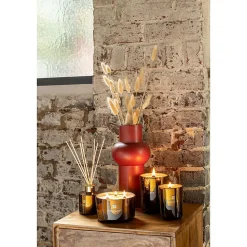 Best J-Line Bougie parfumée 80H en verre ocre 11x11x15 cm