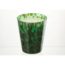 Outlet J-Line Bougie parfumée 95h et verre vert 16x16x20 cm