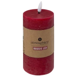 Sale Atmosphera Créateur D'Intérieur Bougie ronde LED Molia 7x15cm rouge - Atmosphera