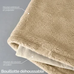Hot Vivezen Bouillotte chauffante ou refroidissante 10 x 22 cm déhoussable pour toutes parties du corps - Noir -