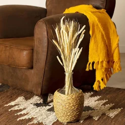 Atmosphera Créateur D'Intérieur Bouquet fleurs séchées - boîte kraft H60 cm - Jaune- Atmosphera* Fleur Séchée