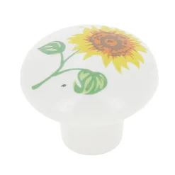 Outlet Bouton de meuble arrondi Locarn blanc Ø3.2cm x p.2.5cm