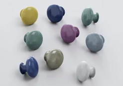 Online GoodHome Bouton de meuble arrondi Porcelaine Vras Ø3.2cm x p.2.5cm