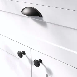 New GoodHome Bouton de meuble arrondi Kilhog noir Ø3.1cm x P.2.5cm