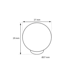 Online Bouton de meuble arrondi Ferel gris Ø2.7cm x l.2.7cm x h. 2.7cm x p.2.9cm