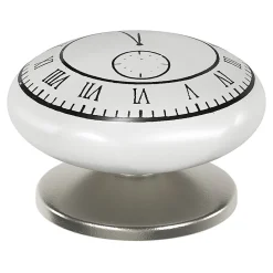 GoodHome Bouton de meuble arrondi Porcelaine Vras blanc Ø4.1cm x p.2.7cm* Bouton De Meuble