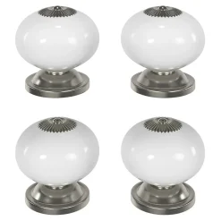 Online GoodHome Bouton de meuble arrondi Vras blanc ⌀.40mm x L.40mm