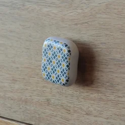Discount Bouton de meuble Carré Beloen bleu et jaune l.4,1 mm x h. 4.1 cm