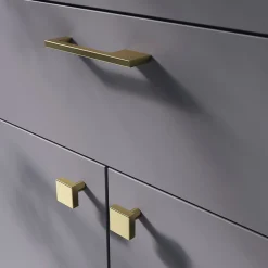 Clearance GoodHome Bouton de meuble carré Skej or Ø3cm x l.3cm x h. 3cm x p.3cm