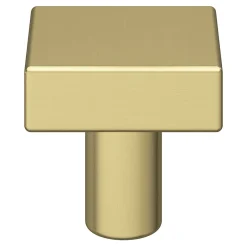 Clearance GoodHome Bouton de meuble carré Skej or Ø3cm x l.3cm x h. 3cm x p.3cm
