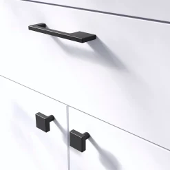 Discount GoodHome Bouton de meuble Carré Skej mat noir Ø3 cm
