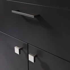 GoodHome Bouton de meuble carré Skej effet nickel Ø3cm* Bouton De Meuble