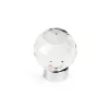 New Hardwarexchange Bouton de meuble cristal diamètre 30 mm base chrome lot de 24 piéces