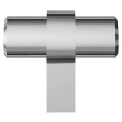 Hot GoodHome Bouton de meuble en T Kerver effet chromé Ø4 x l.1,8 x h. 3.4 cm