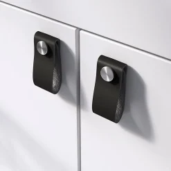 GoodHome Bouton de meuble Hezo noir l.2.6cm x h.6.4cm x p.1.8cm* Bouton De Meuble