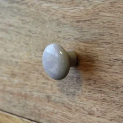 GoodHome Bouton de meuble Porcelaine Vras beige Ø3.2cm x p.2.5cm* Bouton De Meuble