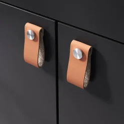 GoodHome Bouton de meuble Hezo marron l.2.6cm x h.6.4cm x p.1.8cm* Bouton De Meuble